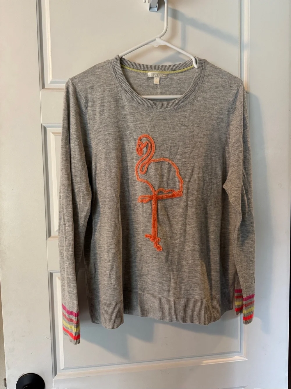 Lisa Todd Linen Blend Flamingo Sweater